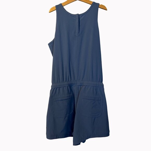 Athleta Girl Blue Active Sleeveless Romper XL 14 Athletic Activewear Casual Play - Picture 3 of 5